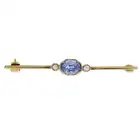 9ct gold sapphire & diamond brooch
