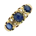 Sapphire & rose-cut diamond ring