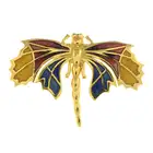 Vari-hue enamel dragonfly brooch 