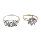Two 9ct gold gem-set rings