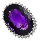 18ct gold amethyst & diamond cluster ring
