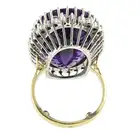 18ct gold amethyst & diamond cluster ring