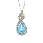 9ct gold gem pendant, with chain