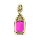 9ct gold synthetic ruby & diamond pendant