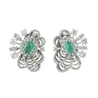 Mid 20th century emerald and diamond earrings