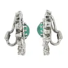 Mid 20th century emerald and diamond earrings