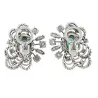 Mid 20th century emerald and diamond earrings