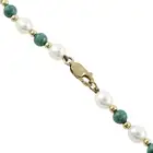 Cultured pearl & malachite necklace & earrings