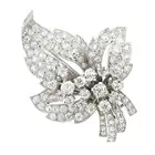 Mid 20th century platinum diamond brooch
