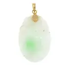 Floral carved jade pendant