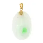 Floral carved jade pendant