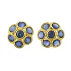 Sapphire floral cluster earrings