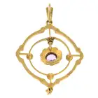 Amethyst & seed pearl pendant