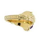 18ct gold diamond and amethyst lion head ring, by Gucci