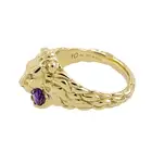 18ct gold diamond and amethyst lion head ring, by Gucci
