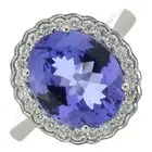 Tanzanite & diamond cluster ring