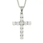 18ct gold diamond cross pendant, with chain