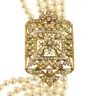 Cultured pearl necklace, with diamond detail