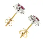 18ct gold ruby & diamond cluster stud earrings