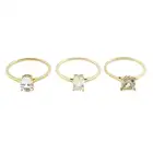Three 9ct gold gem single-stone rings