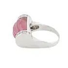 Grooved pink tourmaline and diamond ring