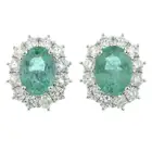 18ct gold emerald & diamond stud earrings