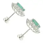 18ct gold emerald & diamond stud earrings