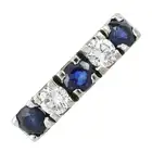 Sapphire & diamond five-stone ring