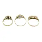 Three 9ct gold gem-set rings
