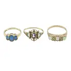 Three 9ct gold gem-set rings