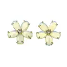 Opal & paste floral cluster earrings