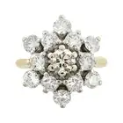 18ct gold diamond floral cluster ring
