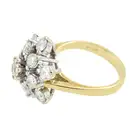18ct gold diamond floral cluster ring