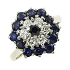 Sapphire & diamond cluster ring