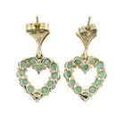 9ct gold emerald heart earrings
