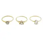 Three 9ct gold gem-set rings