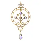 Early 20th century amethyst & split pearl pendant