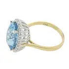 18ct gold aquamarine and diamond cluster ring