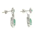 18ct gold emerald & diamond drop earrings