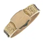 Late Victorian 9ct gold hairwork mourning ring