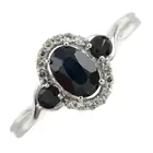 9ct gold sapphire & diamond dress ring