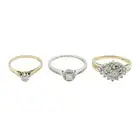 Three 9ct gold diamond rings