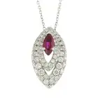 18ct gold ruby & diamond pendant, with chain