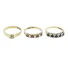 Three 9ct gold gem-set rings