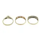 Three 9ct gold gem-set rings