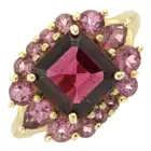 9ct gold garnet & tourmaline dress ring