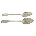 Pair of Indian Colonial silver 'berry' spoons 