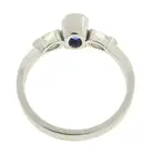 Platinum sapphire & diamond three-stone ring