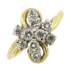 18ct gold diamond cluster ring