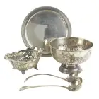 Assorted silver plate to include Elkington punch bowl, etc 
